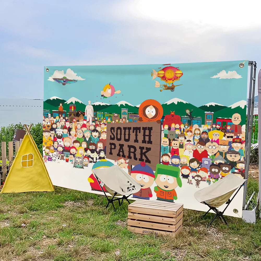 Cartoon S-South P-Park Cute Flag For Picnic Party Art Home Decoration Outdoor Camping Banner
