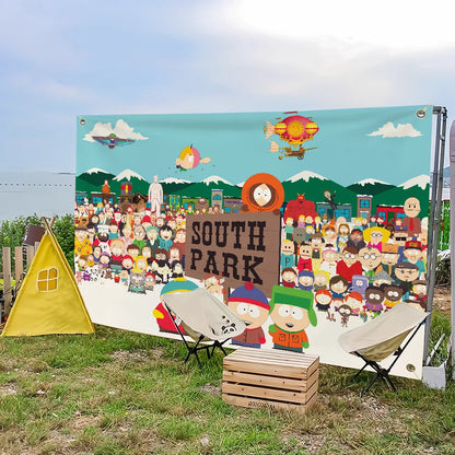 Cartoon S-South P-Park Cute Flag For Picnic Party Art Home Decoration Outdoor Camping Banner