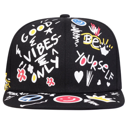 Unisex Smiling Graffiti Print Hip-hop Hats Spring Autumn Outdoor Adjustable Casual Baseball Caps Sunscreen Hat Sports Cap