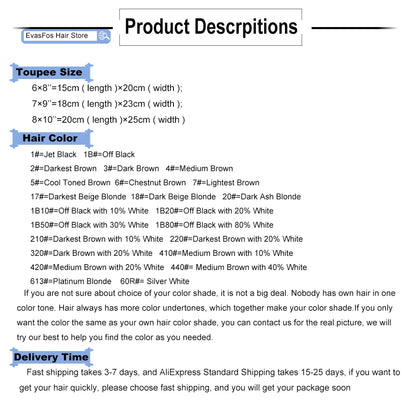 Curly PU Male Hair Prosthesis 0.12mm Injection Skin Toupee Men Durable Wigs For Men Human Hair System Unit Capillary Prosthesis