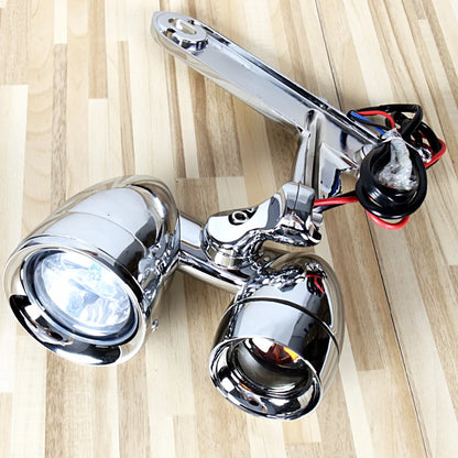 Chrome Fairing Mounted Driving Lights Smoked Turn Signals For Harley 2014-2023 Electra Street Glide Models