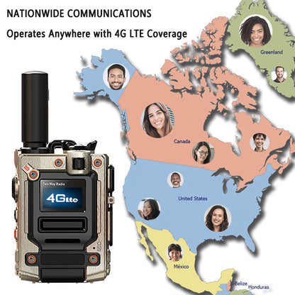 4G LTE Long Range 5000 Miles Handheld Push-to-Talk Two-Way Radio with SIM Card - Unlimited Range, USB Rechargeable, VHF Technology, 4G/3G/2.4G/3G/5G Compatible, Compact Design for Emergency Services, Construction, Events & Ou