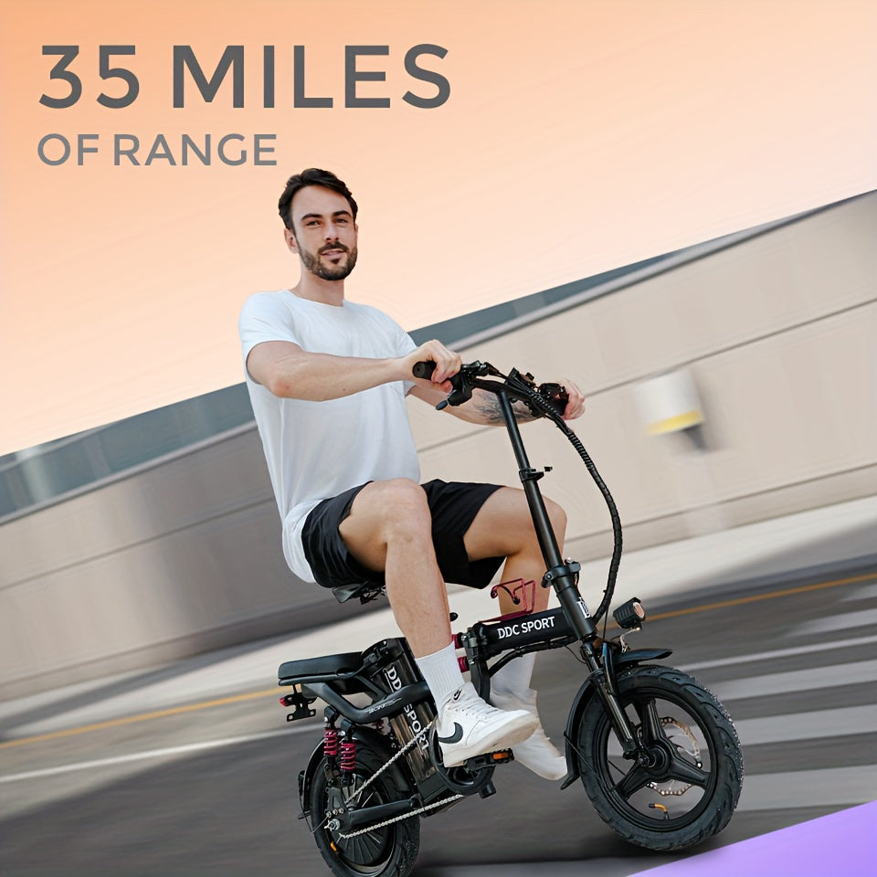 Foldable Electric Bike for Adults, 700W Peak Motor 48V 20Ah Removable Battery Ebike, 35 Miles 32km/h High - Speed, City Commuter, LCD Display, Dual Disc Brakes, for Men & Women (330 Lbs Capacity)