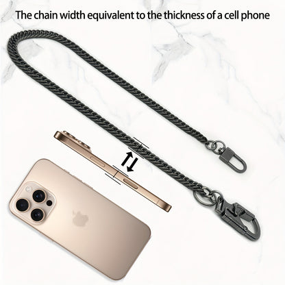 Ahiller Business Style Wallet Chain, Hip Hop Style Keychain - Dual Lock Security Design, Outdoor Camping, Traveling Accessory for Motorcycle/Daily Use with Scratch Resistant Coating, Men's EDC Carrying Gear Chain, Perfect Gif