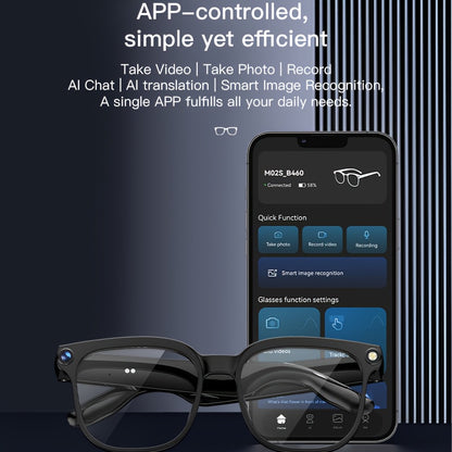 New Release AI Smart Glasses with 8MP HD Camera & 1080P Video Recording, Built-in AI Voice Assistant, Wireless Wireless Smart Glasses for translation (164 Languages), Compatible with iPhone/iOS & Android, ic, Unisex for Men/W