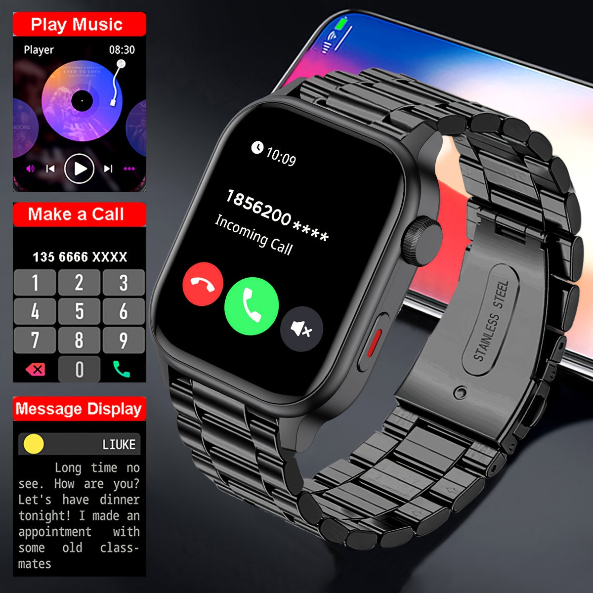 New Stylish Smartwatch, GPS Watch, 2.01-inch Large Screen, Battery, High Quality, Multiple Dials, Wireless Calling and Text Reminders, 100+ Sports Modes, Suitable for Men's and Women's Fitness Tracking Watch | Modern Smartwat