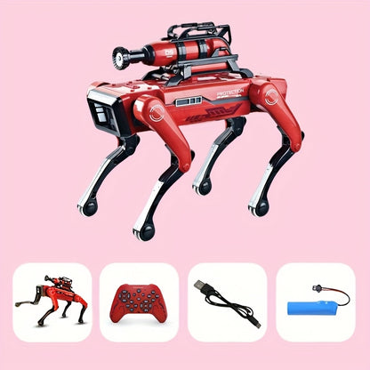 [Smart Robot Dog] New Multifunctional Robot Dog, Firefighter/SWAT Model with Water Spray & Soft Bullet Launcher, Multiple Language Instructions, Bionic Mechanical Arm, Singing and Dancing, Handshake Greeting, Remote Control T