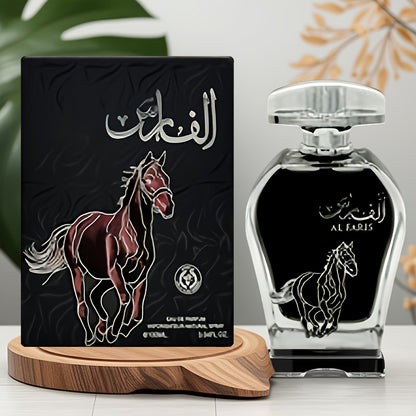 AL FARIS Black Mustang, Men's Perfume In The Middle East Of Dubai, Arabia, Men's Cologne, Men's Eau De Toilette, Men's Clear Perfume, Lasting Good Smell, 3.4oz, Fragrance Rate 18% -25%, Oriental Tone, Increase Male Fremont, A