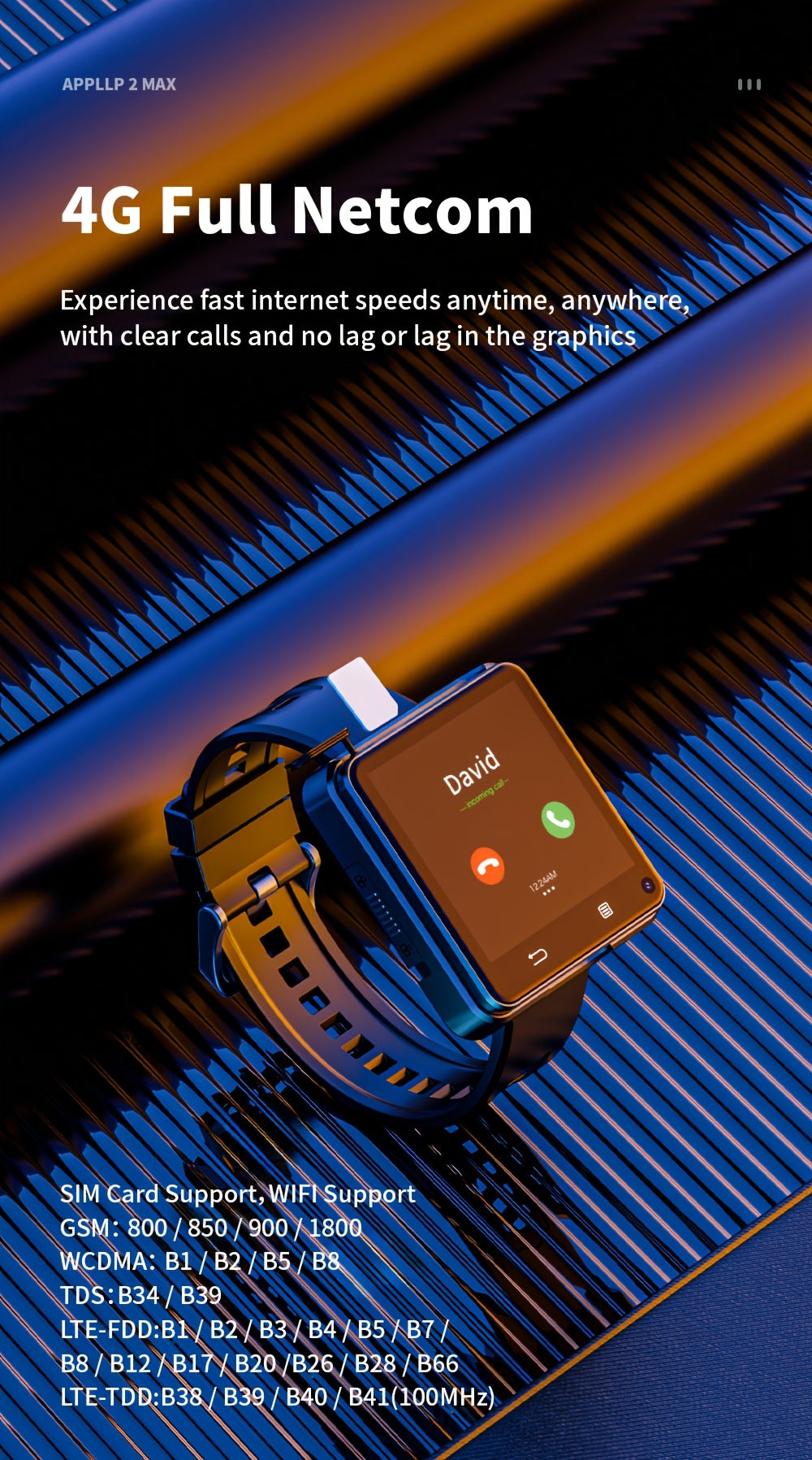 LOKMAT APPLLP 2 MAX Android Smart Watch Phone with 4G/5G, Dual SIM,, Dual Camera, Android 11 OS, Slot & Memory Card Compatible, Smartphone-Watch Hybrid for Calling, Tracking (Compatible with Android/ Apps)