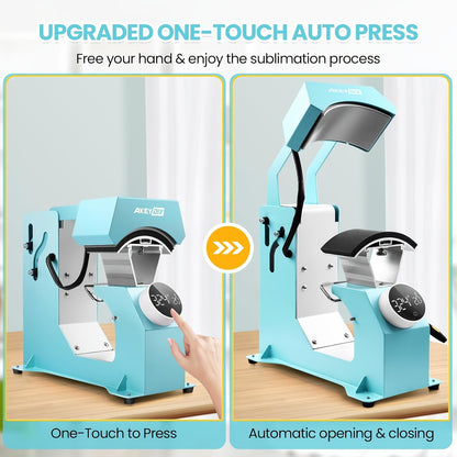 15x15 Inch 5-in-1 Set Heat Press Machine for Everything Transfers, Swing Away Press Machine for T Shirt, Bags, Pillows, Plates(6" And 8"), Tumblers, Mugs, Cups, Hats And Caps(5.5"x3") - Hat Heat Press - 3in 1 Can Only Press H
