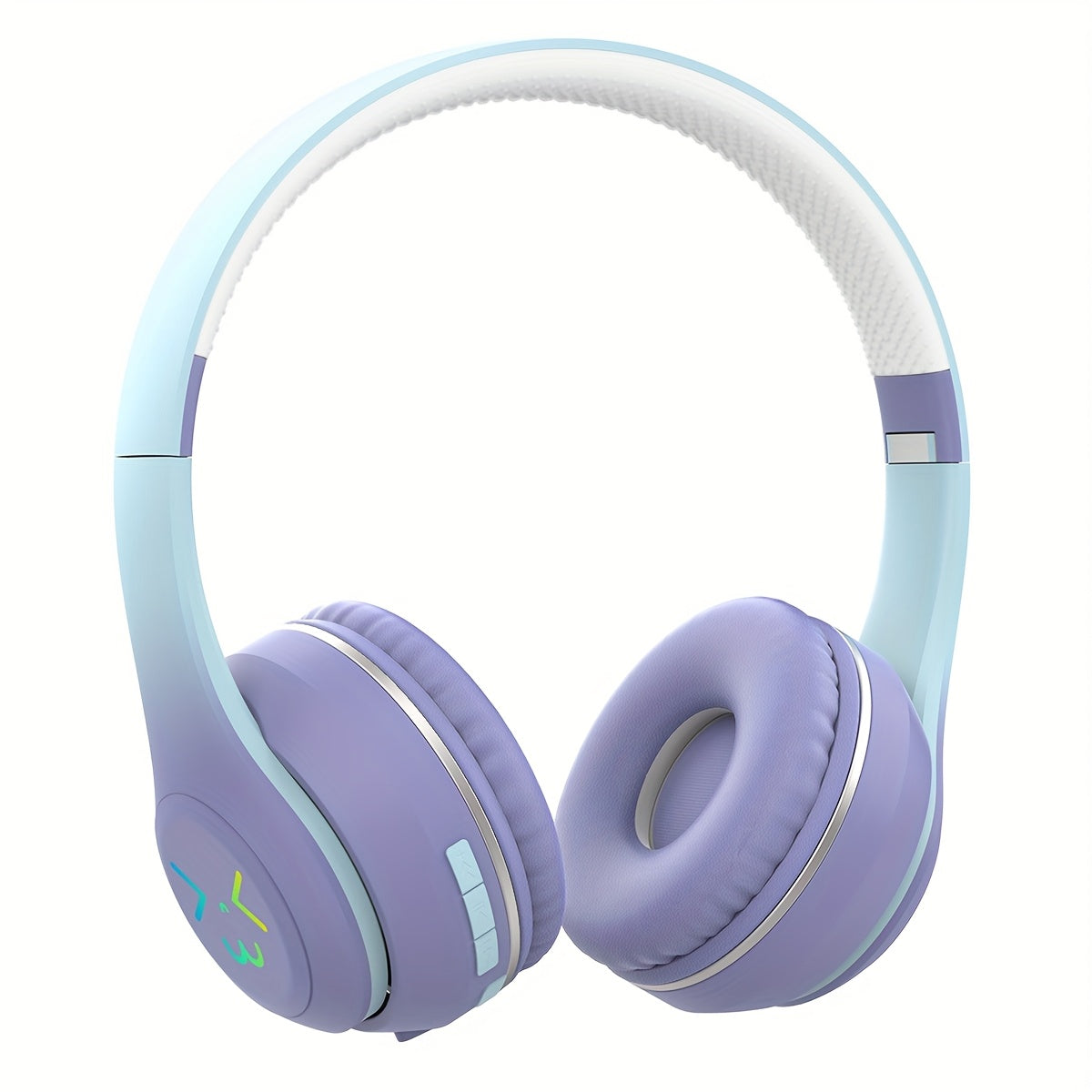 GENAI GT-630 Wireless Headset with LED Colorful Aura Lights, HiFi Stereo, Active Noise Reduction, Ultra-Long Battery Life, Low Gaming Latency, Foldable Design for Mobile Phones, Computers, Gaming, Work, Study, and Travel - Id