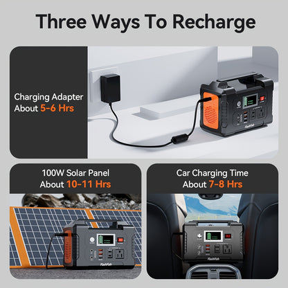 200W Portable Power Station/60W Solar Panel/200W Solar Station Set With 60W/100W Solar Panel, FlashFish 40800mAh Solar Generator With 110V AC Outlet/2 DC Ports/3 USB Ports, Backup Battery Power Supply For Outdoor Advanture Tr