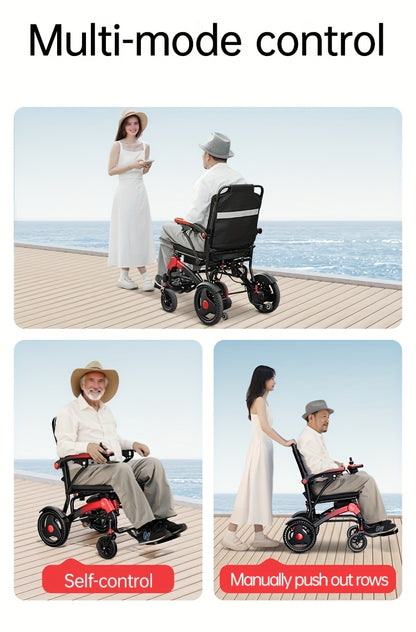 Ultra-lightweight Adult Electric Wheelchair, Only 39 Lbs, All-terrain Design, 18-mile Range, Foldable, Airline-approved Travel-ready with Long-range Battery, Perfect for Seniors And Travel.