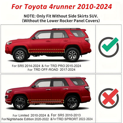 Armor Running Boards For Toyota 4Runner 2010-2024 - Side Step Rails Nerf Bars Drop Down 6" Black Running Boards - For SUV Enthusiasts - Enhance Vehicle Style & Provide Easy Access