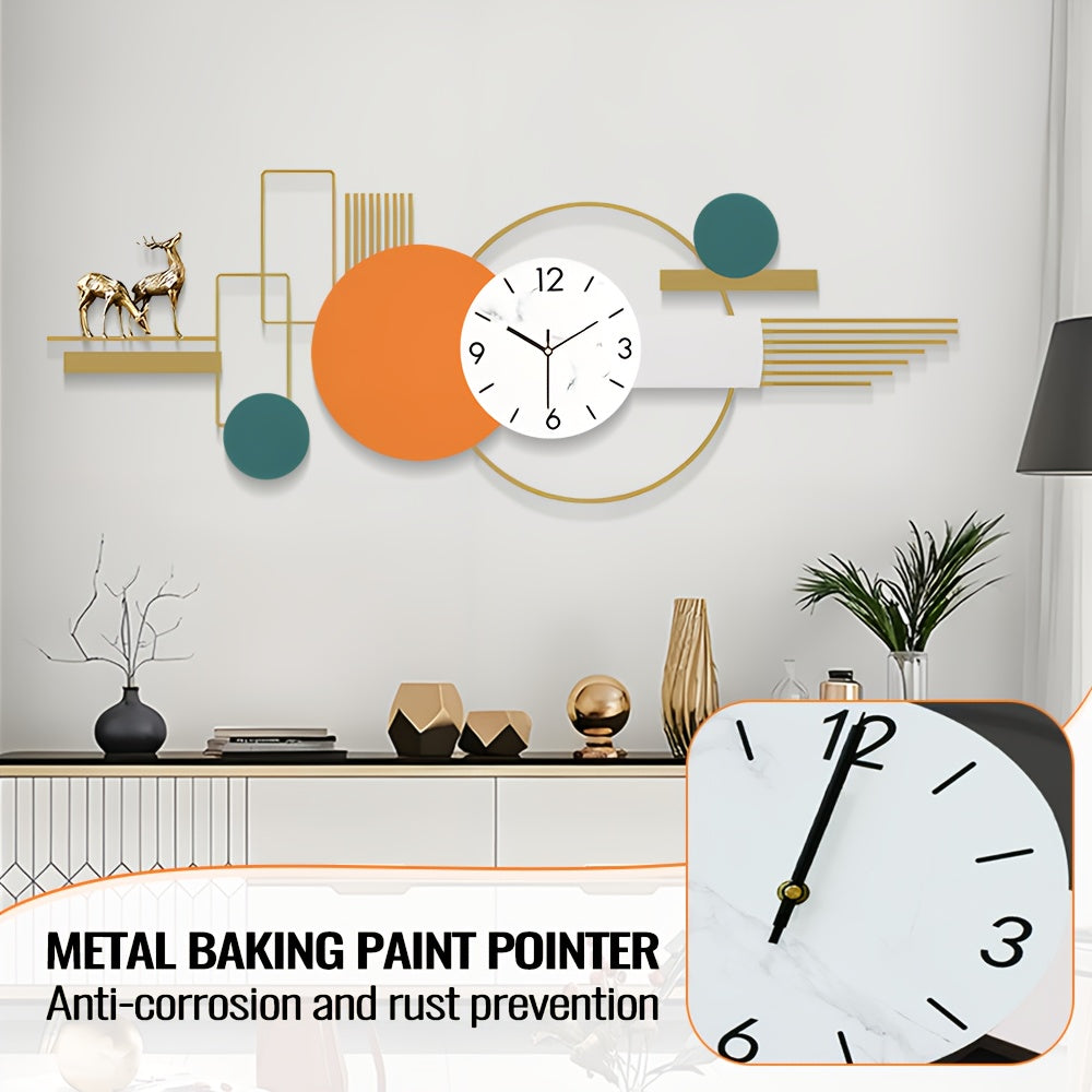 Modern Wall Clock Large Metal Decorative Clock 43.3 Inche 3D Modern Creative Wall, Clocks Big Art Design Silent Wall Clocks for Living Room DecorEntryway/Bedroom/Offic