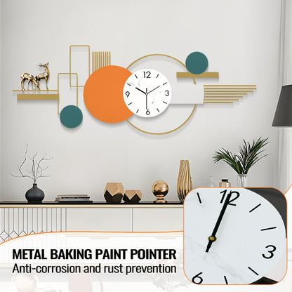 Modern Wall Clock Large Metal Decorative Clock 43.3 Inche 3D Modern Creative Wall, Clocks Big Art Design Silent Wall Clocks for Living Room DecorEntryway/Bedroom/Offic