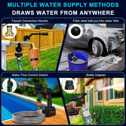 300W 30Bar Cordless High Pressure Car Washer Spray Water Gun Foam Generator Car Washing Machine for Home