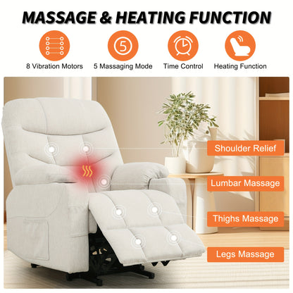 Comfortable Chair For The Living Room, Relaxation, Electric Reclining Chair, Electric Reclining Chair For Adults, Electric Lifting Chair With Heating Function, Massage Function, Electric Reclining Chair With Side Pockets