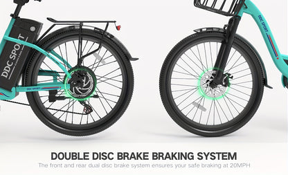 350-500w Powerful Motor, 20-26MPH Commut Erelectric Bike, LCD Display, 7 Speed Shift Adult Electric Bicycle, 36V 10.4A Lithium Battery, 24-inch Wheels, Aluminum Alloy Body, Front Fork Shock Absorber, Headlights, Night Driving