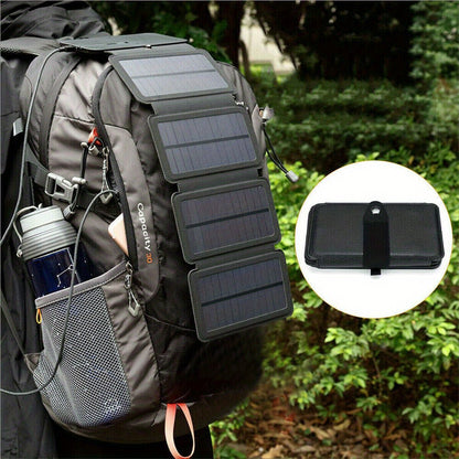 1pc Portable Solar Panel Outdoor travel USB power charger for emergency charging of cell phones, laptops, tablets, fans, flashlights - Solar powered, no batteries needed, Solar Panel With Battery, Portable Power Station With