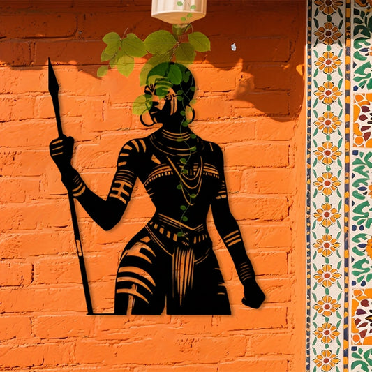 1pc African Woman Metal Wall Art - Traditional Iron Statue Mural with Intricate Patterns - Perfect for Cultural Room Decor - Heritage Corner - and African Theme Parties - Ideal Gift for Culture Enthusiasts - Cultural Decor |