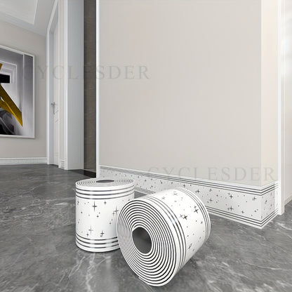 1 Roll, 197 inches x 3.94 inches, Large Roll Thickened Version, European Style Marble Tile Panel Wallpaper, Self-Adhesive PVC Faux Brick, Peel and Stick, DIY Removable No Residue, Waterproof, Wear-Resistant, Long Lifespan, Be