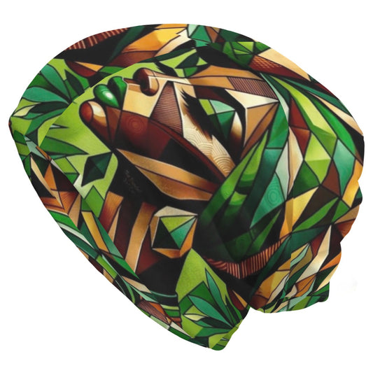 African-Inspired Geometric Print Beanie Hat - Lightweight Soft Fabric, Unisex Casual & Sporty Design for Men & Women, Vibrant Colors, Durable Comfort for Casual Attire, Beanie for Large Heads, Comfortable Headgear, Durable Co