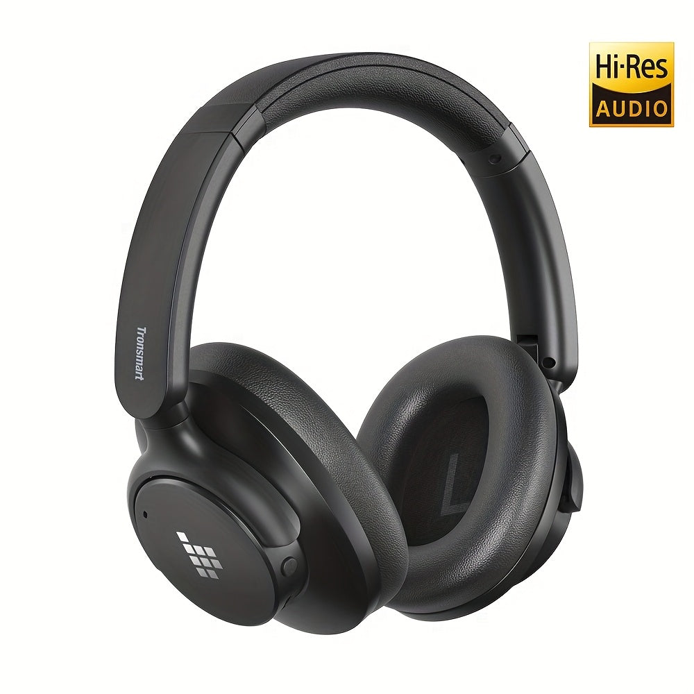 Tronsmart Hybrid ANC Wireless Headphones, Hybrid Active Noise Cancellation, 60 Hours Playtime, Foldable Headset, Hi-Res Audio, 90° Swiveling Earpads, Pair with 2 Devices, App Control, Comfortable Fit for Extended Use, Connec