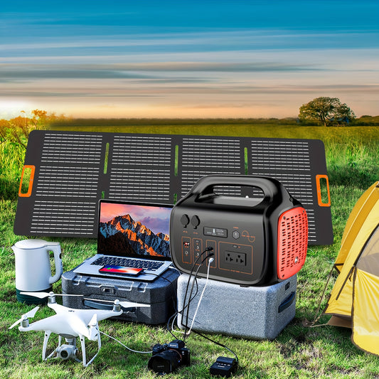 300W/600W/1000W+200W Solar Panel Portable Power Station, 1075Wh Backup Lithium Battery, 120V/1000W AC Outlet, Solar Generator For Home, RV, Outdoor, Camping And Emergencies Use