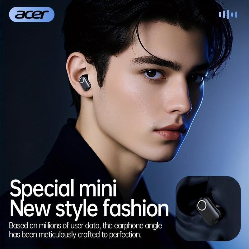 ACER TWS Wireless Earbuds with Deep Noise Reduction - 50h Long Standby, Low Latency, HIFI Stereo Sound, Touch Control, Rechargeable Lithium Battery, Ideal for Running & Sports, Sports Headphones|Ergonomic Design|Durable Plast