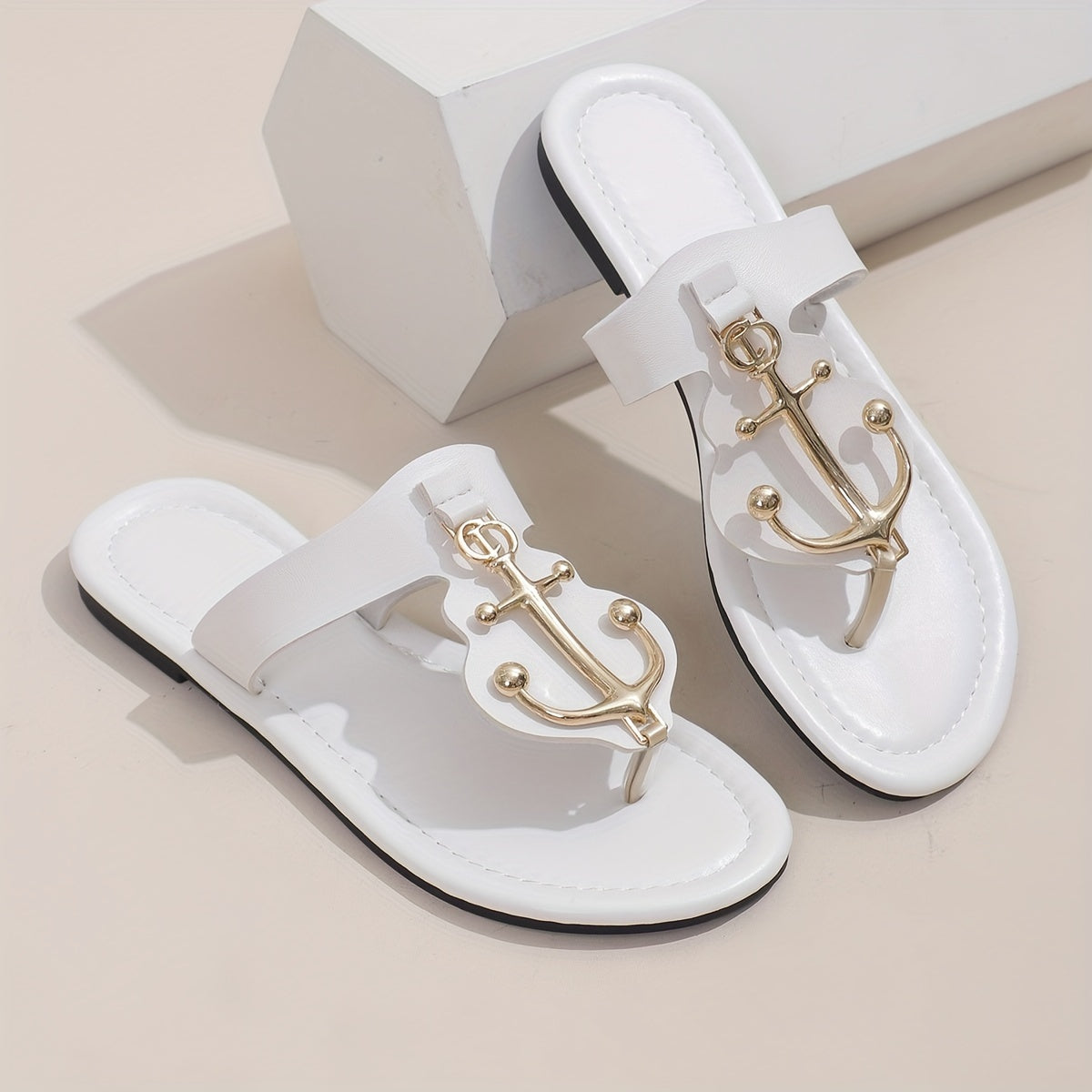 Women's Trendy Slide Sandals, Casual Clip Toe Flat Summer Shoes, Lightweight Slide Sandals