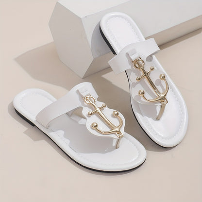 Women's Trendy Slide Sandals, Casual Clip Toe Flat Summer Shoes, Lightweight Slide Sandals