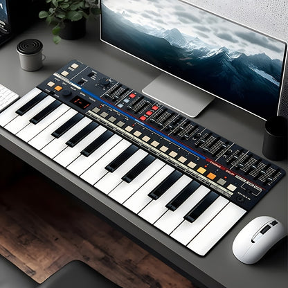 Extra Large Extended Synth Keyboard Mouse Pad - Non-Slip Desktop Mat (35.4x15.7 inches) - Full Keyboard Layout with Controls - Suitable for Music Producers, DJs, DAWs like Ableton