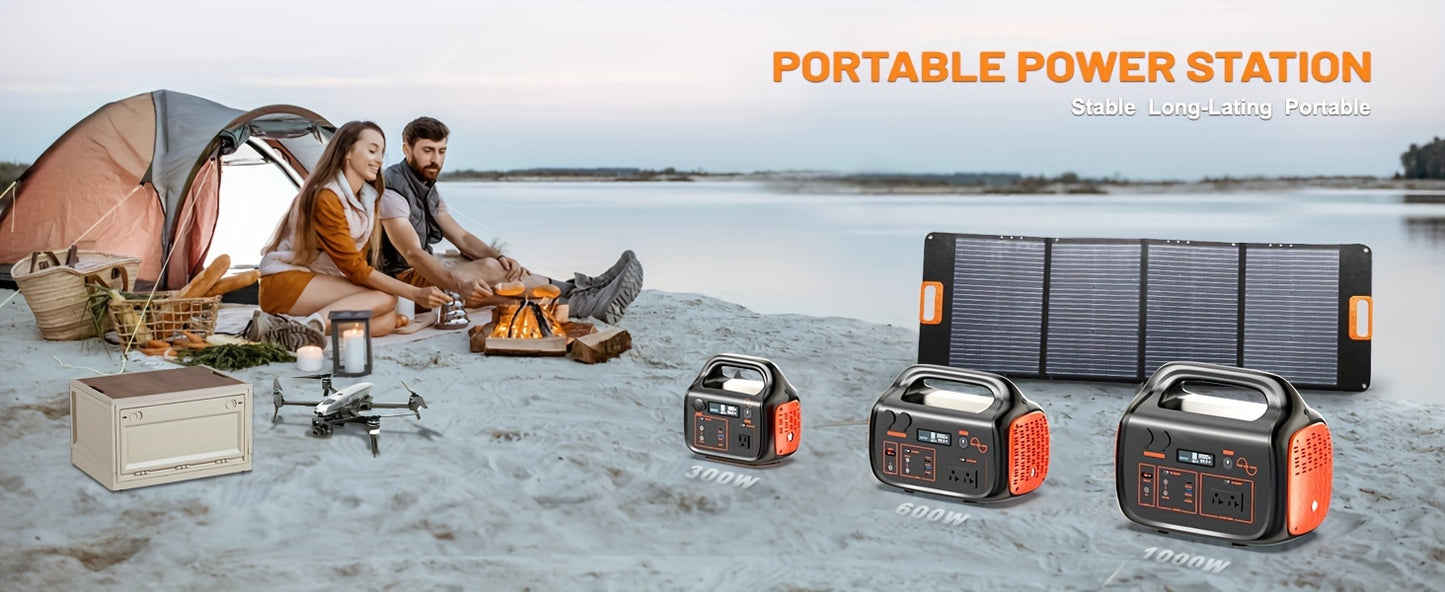 647Wh Solar Generator 600W with 200W Solar Panel - Portable Power Station, 120V Pure Sine Wave AC Outlet & 60W USB-C PD Fast, Lithium Battery Backup for Camping, RV, Home, Emergencies - Peak 1200W ()