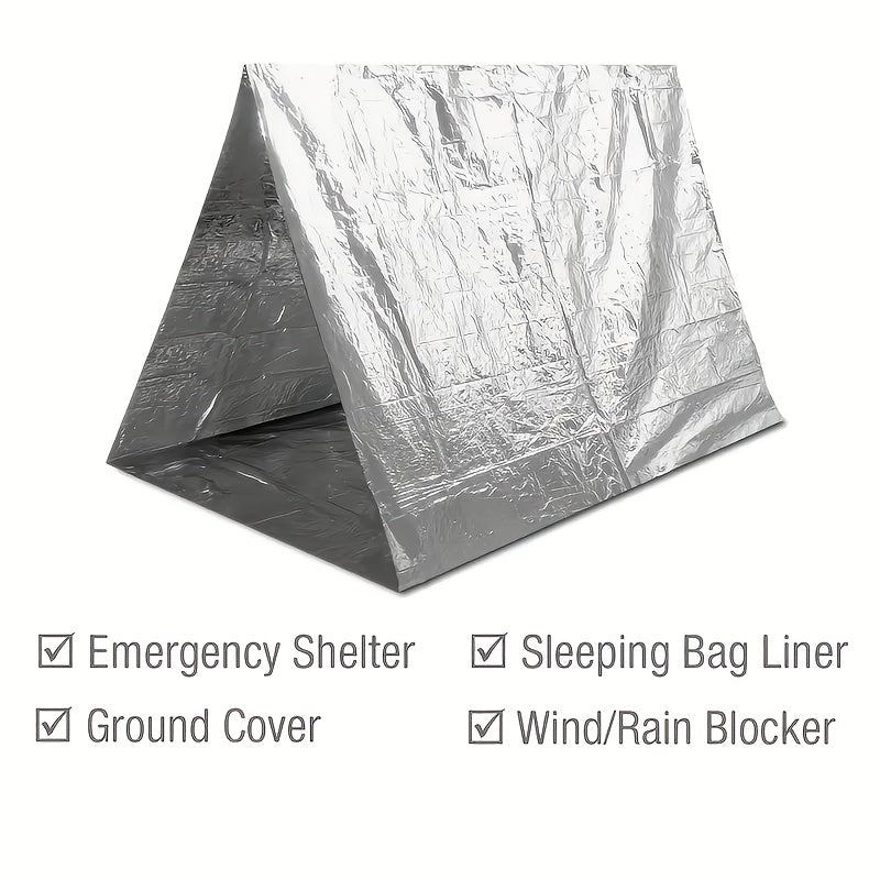 15pcs Family Pack Thermal Insulation Blanket, Double-Sided Film Insulation Blanket, Suitable for All Seasons, Hiking Rescue and First Aid Space Efficiency Survival Equipment, W, Z, Thermal Blanket, Survival Kit, Camping Equip