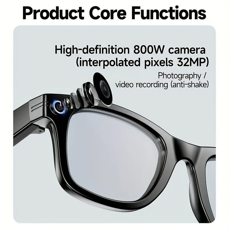 Fashionable Glasses with A Smart  | Bluetooth Calling And Music Playback | Real-time Multi-language Translation | HD  Recording | UV Protection | Lightweight, Hands-free Design - Perfect for Travel Vlogging And Outdoor Advent
