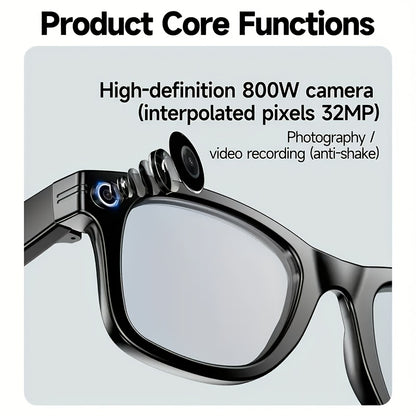 Fashionable Glasses with A Smart  | Bluetooth Calling And Music Playback | Real-time Multi-language Translation | HD  Recording | UV Protection | Lightweight, Hands-free Design - Perfect for Travel Vlogging And Outdoor Advent
