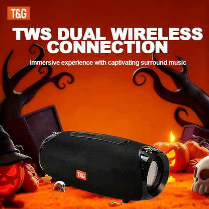 Portable Wireless Speaker - TG534 with Dual Speakers - TWS Stereo Hi-Res Audio - Hands-free Call/FM/TF Card/U Disk - Connect to Mobile Phone/Tablet/TV - Support Plug-in Card U Disk - Compatible with TF Card/USB Drive/FM Built