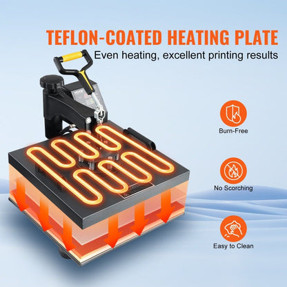 Quality Assurance Heat Press Machine 15x15Inch 8pcs 1050W Combo Digital Multifunctional Sublimation Heat Transfer Machine Dual Display for T Shirts Hat Mug Cap Plate Swing Away Design Premium Quality