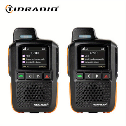 TIDRADIO M13 Global Walkie Talkie 5000km Long Rang Global PPT Walkie-Talkie with SIM Card 1 Year Free Data Service Transnational POC Radio, Transnational Communication, Emergency Radio, Durable Construction, Portable Device,