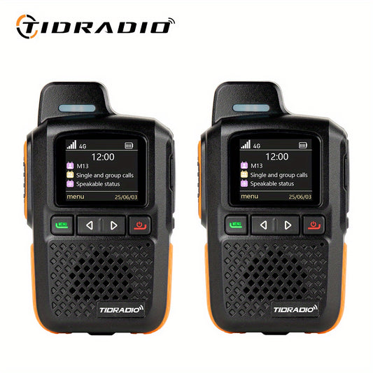 TIDRADIO M13 Global Walkie Talkie 5000km Long Rang Global PPT Walkie-Talkie with SIM Card 1 Year Free Data Service Transnational POC Radio, Transnational Communication, Emergency Radio, Durable Construction, Portable Device,