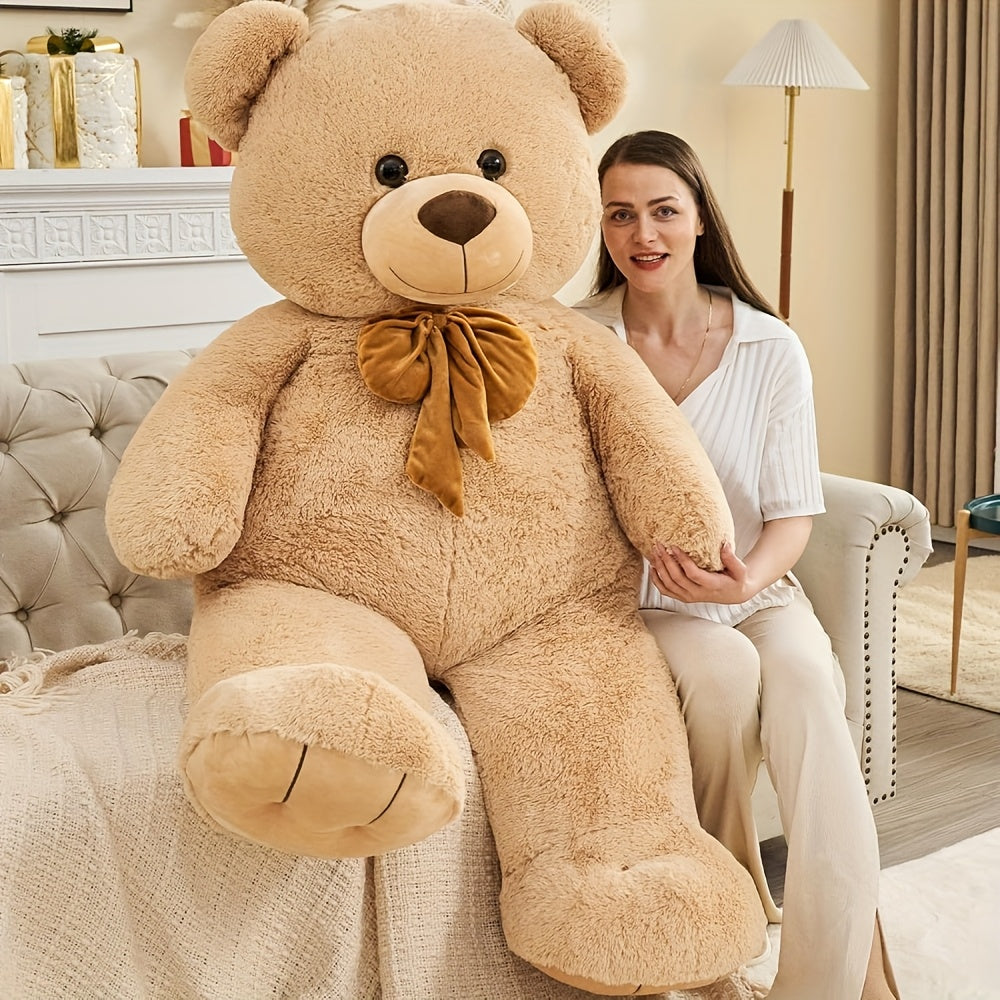 Tezituor Giant Teddy Bear 5 Feet, Soft 59" Big Bear Stuffed Animal Life Size Plush Bear Toy Valentine'S Christmas Birthday Gift For Girlfriend Kids, Brown