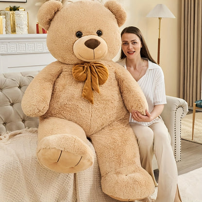 Tezituor Giant Teddy Bear 5 Feet, Soft 59" Big Bear Stuffed Animal Life Size Plush Bear Toy Valentine'S Christmas Birthday Gift For Girlfriend Kids, Brown