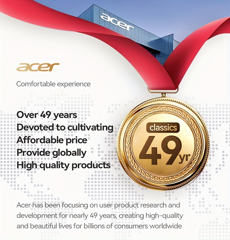 [Hi-Fi Acer Headphones] Acer OHR559 Over-Ear Headphones | Hi-Fi Heavy Bass, 60h Ultra-Long Battery Life, Wireless & Wired Dual Mode, Low-Latency Gaming, Extra-Large Diaphragm, Comfortable Fit