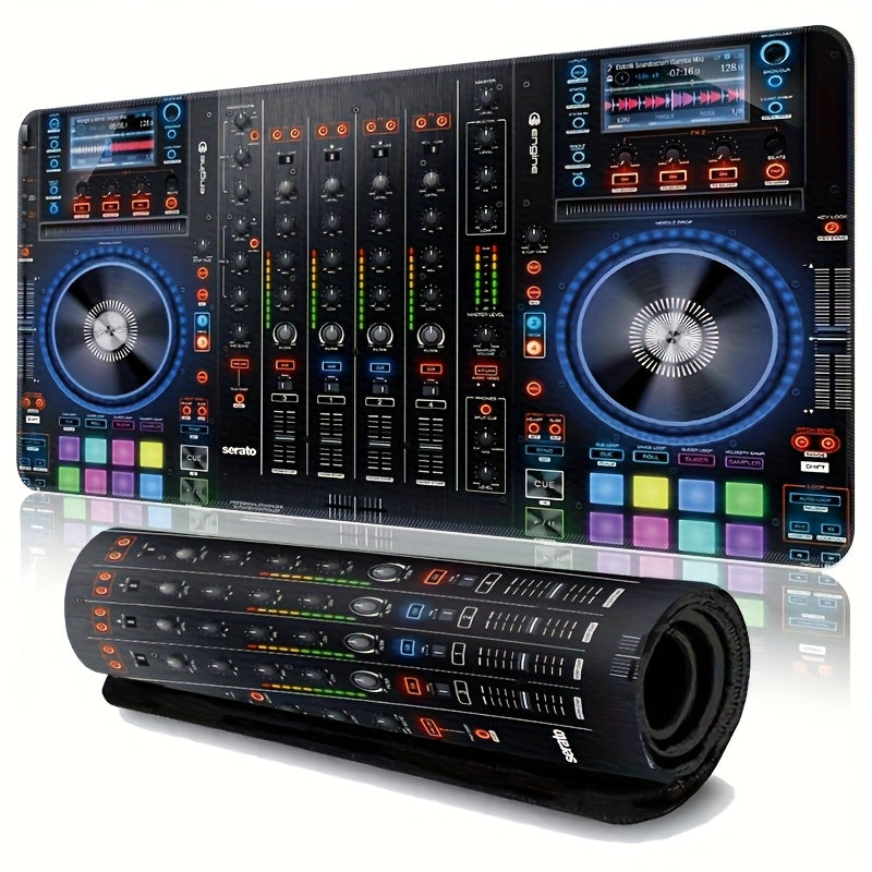 Gaming Mouse Pad And Desk Mat Designed for DJ Studios, Featuring a Non-Slip Rubber Base And Sealed Edges. A Sturdy Keyboard Mat Ideal for Music Production, Perfect As a Gift for Musicians And Gamers.