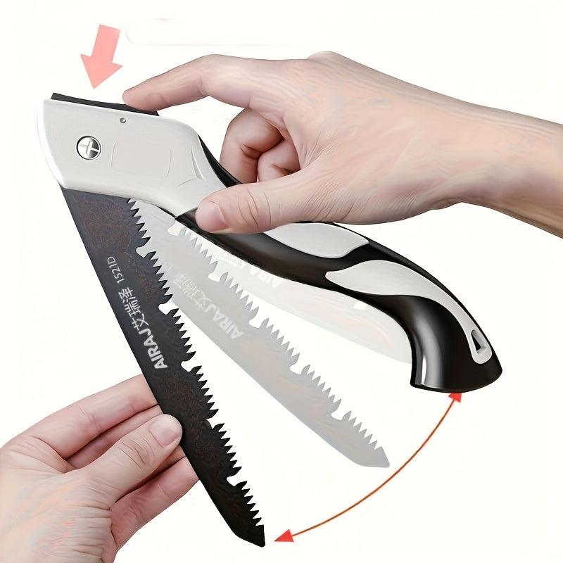 [1pc AIRAJ Steel Folding Saw] AIRAJ 1pc Industrial Grade Steel Folding Saw | Manual Cutting Tool with Anti-Slip Durable Handle, Three Specifications Available for Outdoor Use, Without Battery