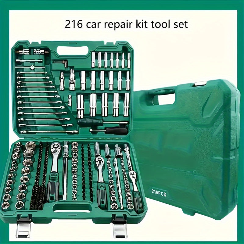 899/216/53PCS Or 230/65PCS Updated Tool Set, MechanicTool Kits for Auto Repair And Household Mechanical Tool Kit for Car Bike Repair Tools, 1/2 *1/4" 3/8 "drive Depth And Standard Sockets, Ratchet Torque Wrench Screwdriver So