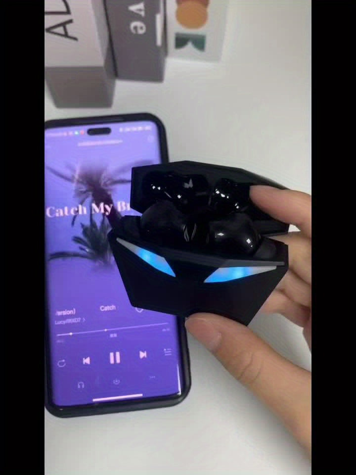 [40H Wireless Gaming Earbuds] Wireless Bluetooth Gaming Earbuds | Blue Light, 3D Surround Sound, 40H Battery, Touch Control | Perfect for Streamers & Gamers