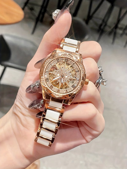 Fashionable Women'S Watch with Sunflower Design, Suitable for Swimming And Daily Wear.