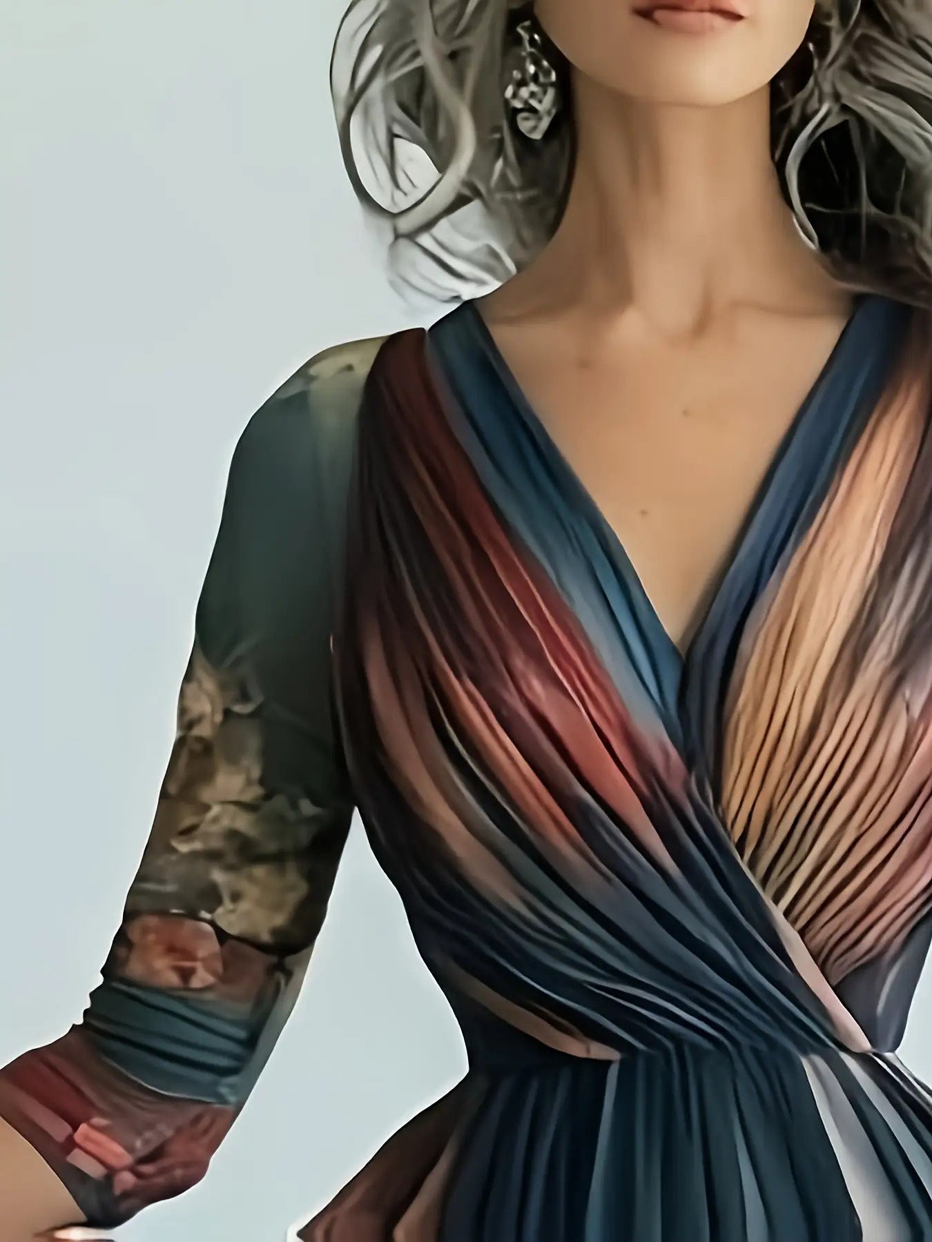 Women'S Bohemian Floral Print Maxi Dress - Elegant Long Sleeve A-Line Plus Size Dress with Puff Sleeve & Floor-Length Hem, Soft Comfortable Fabric for Weddings, Parties, Casual Outfits - All-Season Flowy Formal & Casual Attir
